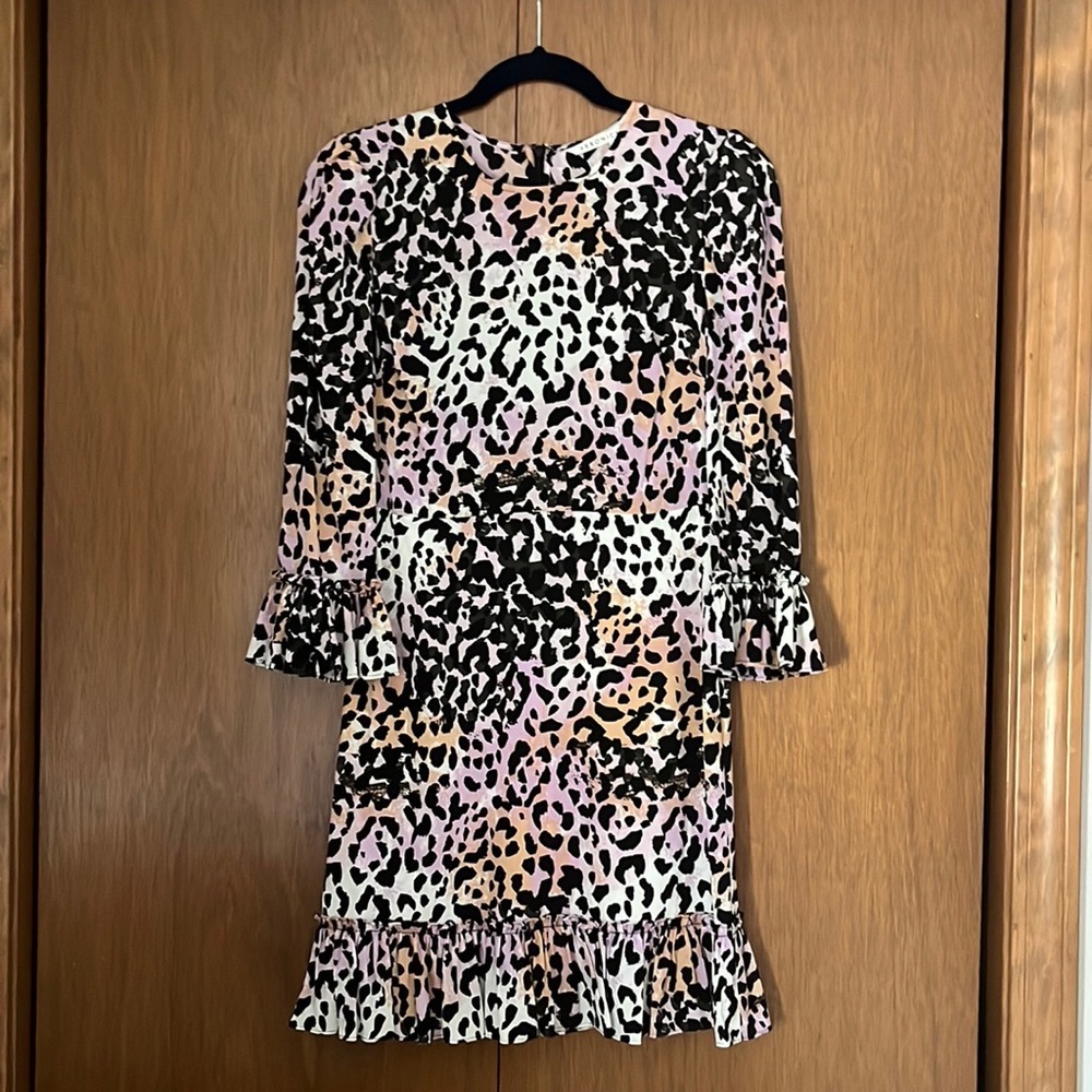 VERONICA BEARD TAMAR WATERCOLOR LEOPARD DRESS